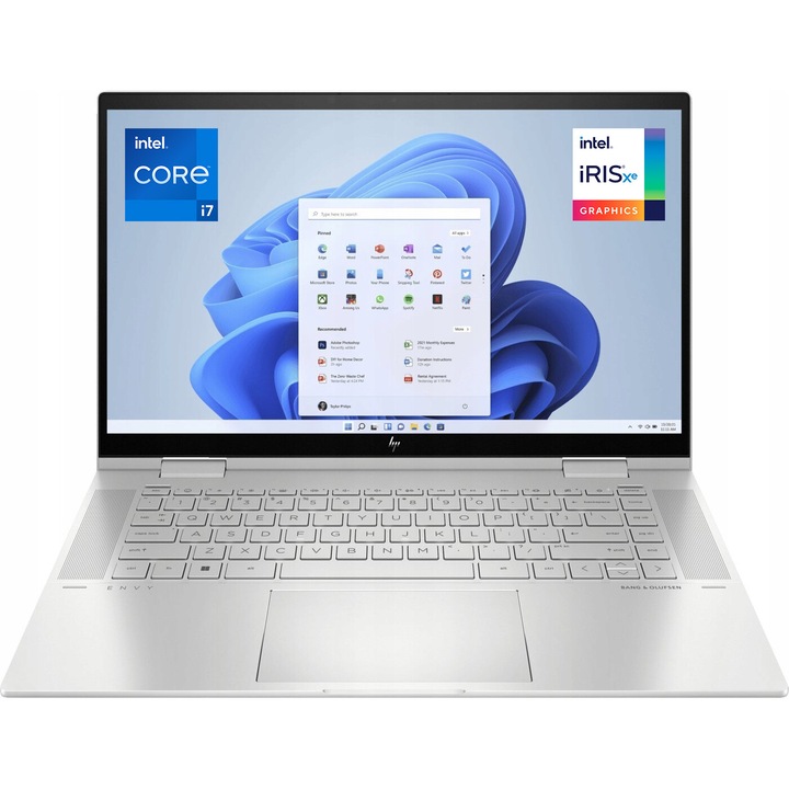 Laptop 2 az 1-ben HP ENVY 15 x360, i7-1355U, 16 GB RAM, 2 TB SSD, 15,6" FHD Touch, ezüst