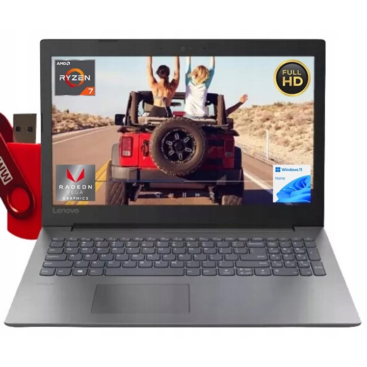 Laptop Lenovo IdeaPad 330-15, Ryzen 7, 12GB RAM, 1TB SSD, 15,6", Full HD, Negru, cu Pendrive 4GB gratuit