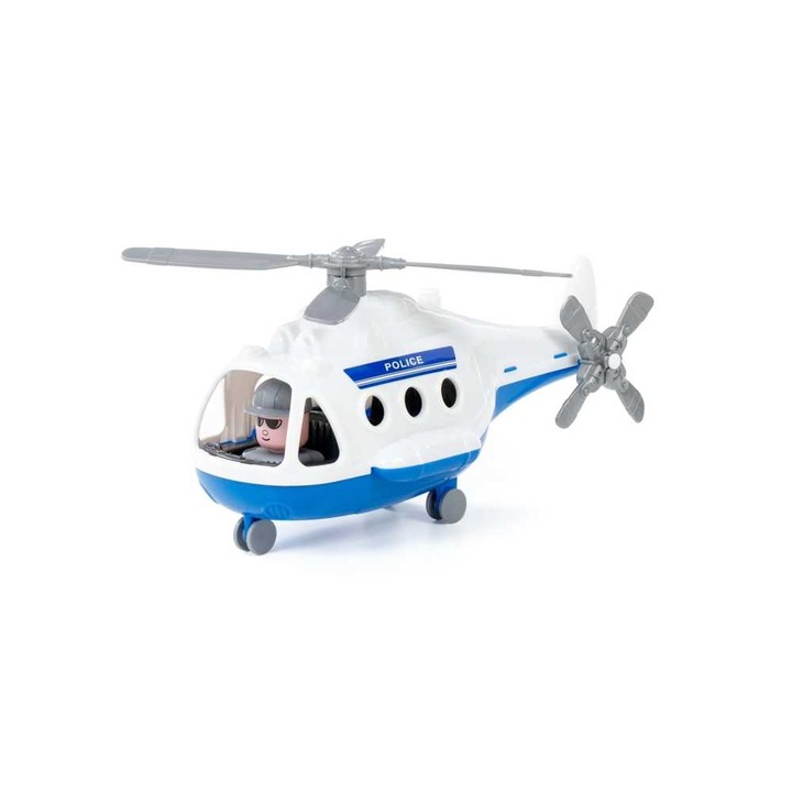 Полицейски хеликоптер Алфа, 29 см, бял/син, Полесие