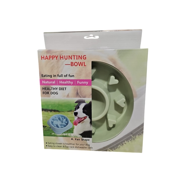 Castron pentru hranire lenta 17.5cm, verde