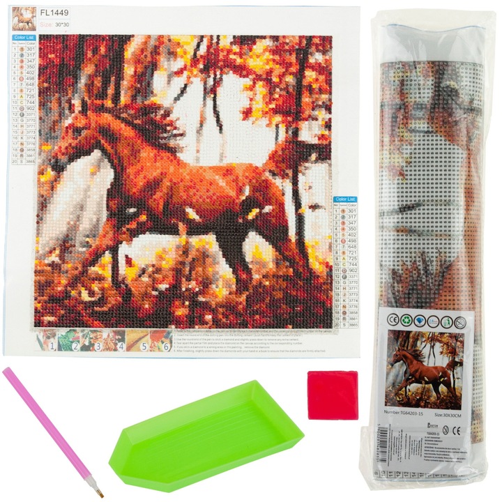 Set de artizanat cu model KO?, 30x30 cm, Multicolor, 7 ani+