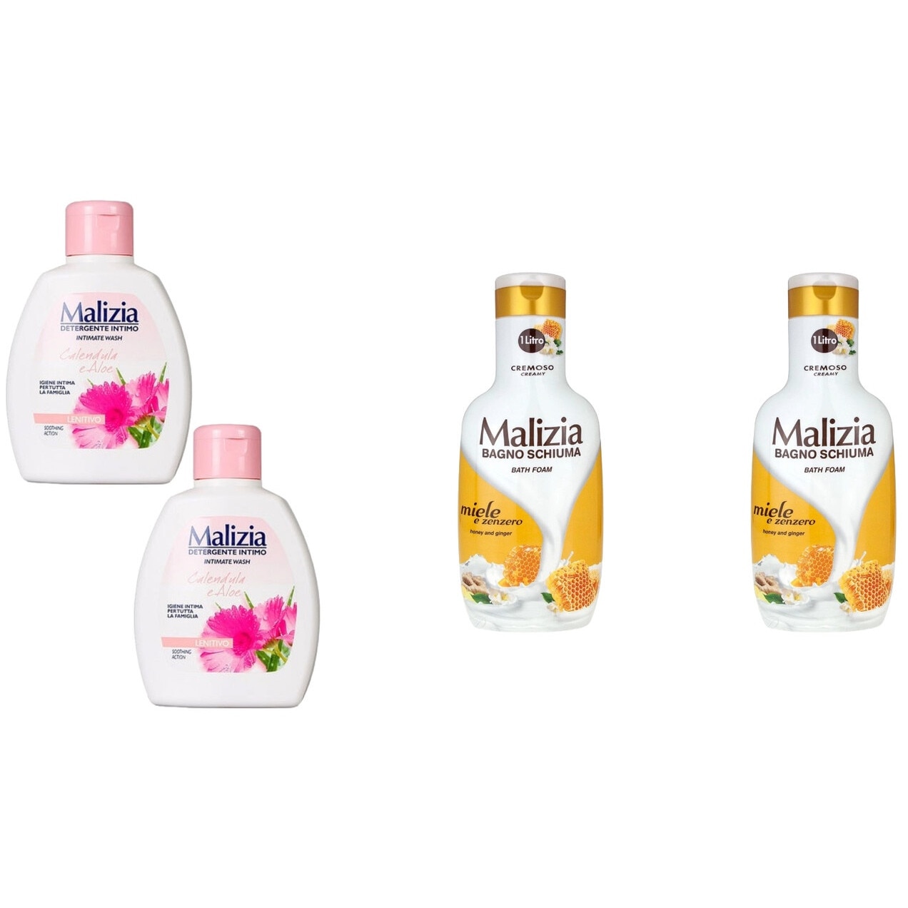 Set 4 x Malizia Variety, 2 x Sapun Lichid Intim 200ml Aloe/Calendula, 2 x  Spumant