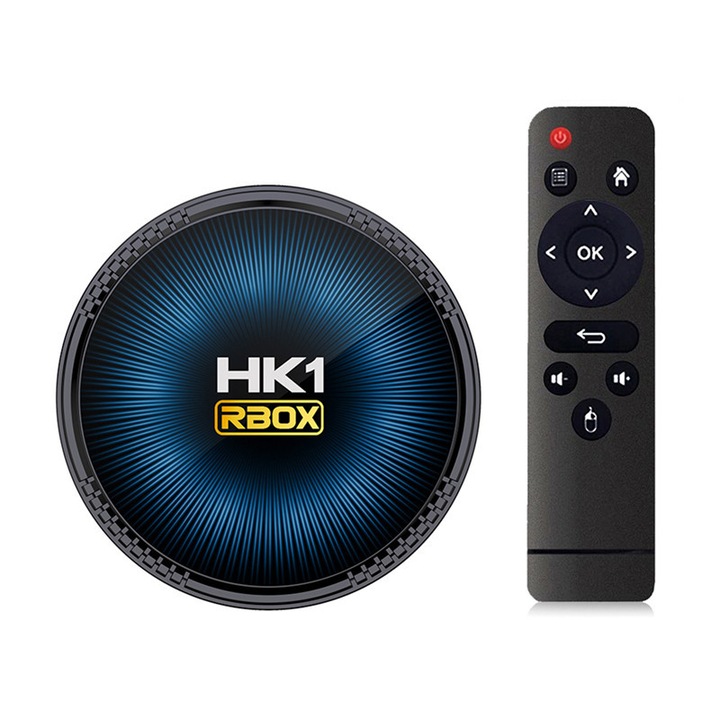 Медиен плейър HK1 GOSTOCK®, 2.4/5GHz двоен Wi-Fi, Android 11.0, 4Gb Ram, 32Gb памет, BT4.1, S905W2 Quad Core ARM Cortex-A53, С дистанционно управление, Черен мат