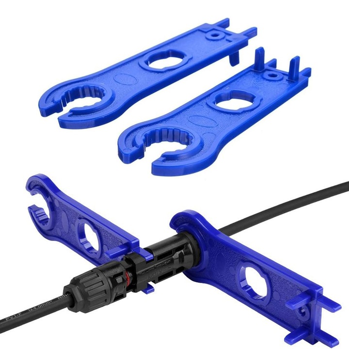 Set 2 Cheie de asamblare MC4, Novaza Tech, lungime 115 mm, pentru conectori solari, Albastru