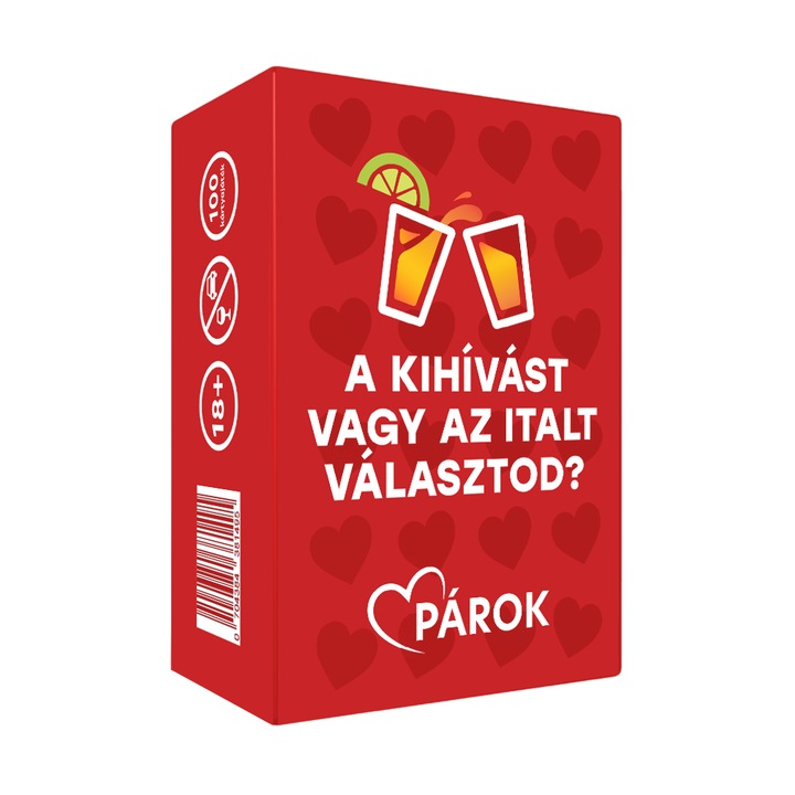 Joc de carti si de baut "Alegi provocarea sau bautura? - Cupluri", in Limba Maghiara, 100 de provocari