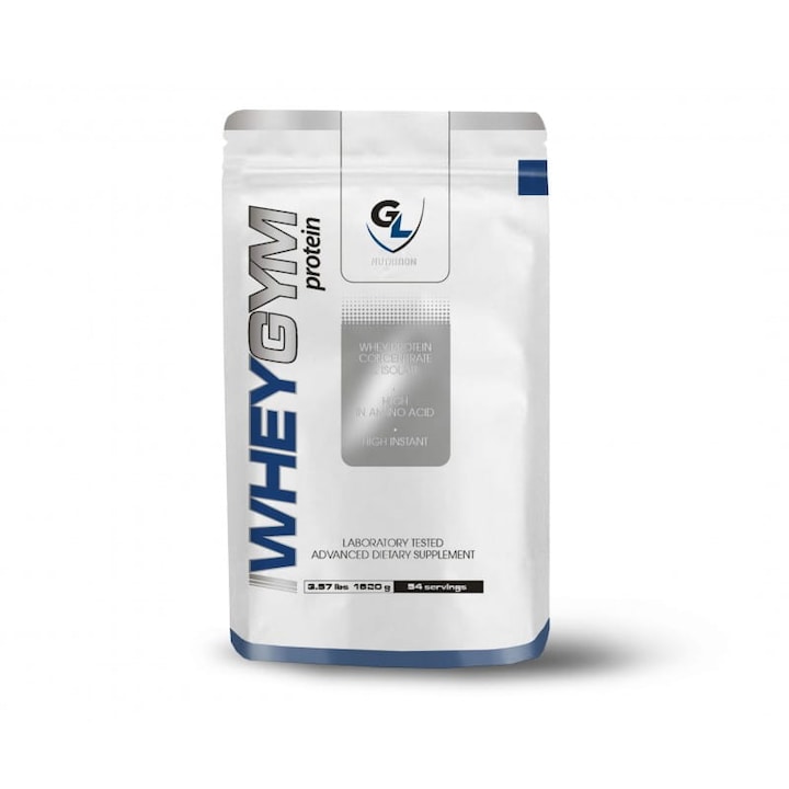 Amestec de proteine GenLab Whey Gym Protein 1620g, WPC si WPI, prajitura, 30% izolat