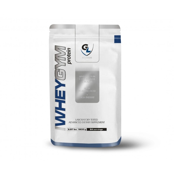 Amestec de proteine GenLab Whey Gym Protein 1620g, cocos, 70% concentrat, 30% izolat