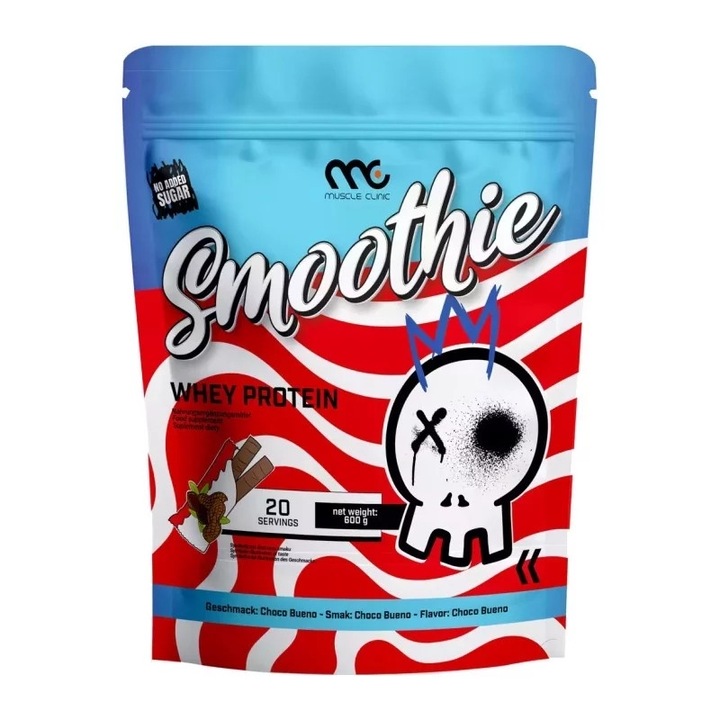 Supliment proteic Muscle Clinic Smoothie WPC, 600g, aroma Kinder Bueno, 25.8g proteina per portie