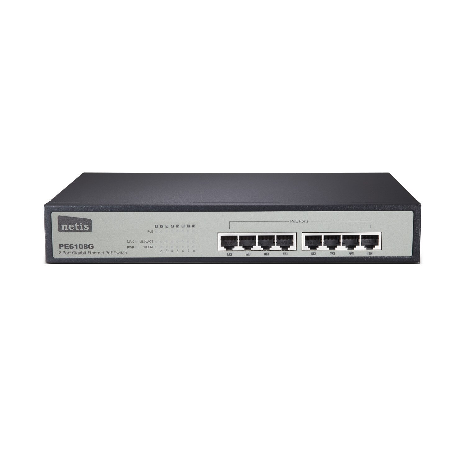 Switch gigabit POE Netis PE6108G 8 porturi Gigabit POE 155W autodetectie