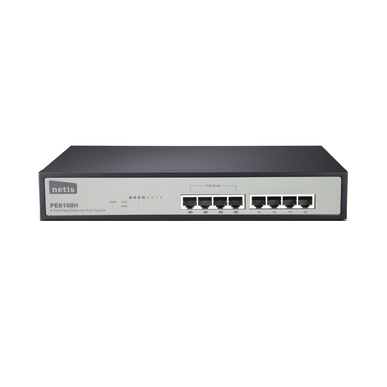Switch POE Netis PE6108H 8 porturi cu 4 porturi PoE a/f, sursa interna PoE 69W, desktop metal