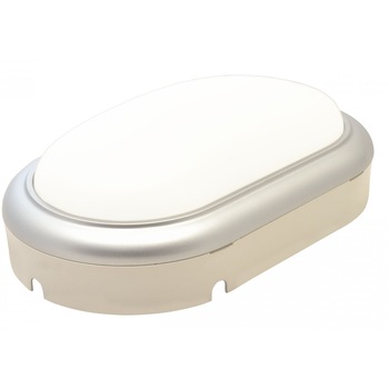 Corp iluminat LED din material plastic cu rama argintie, oval Corp iluminat LED din material plastic cu rama argintie, oval