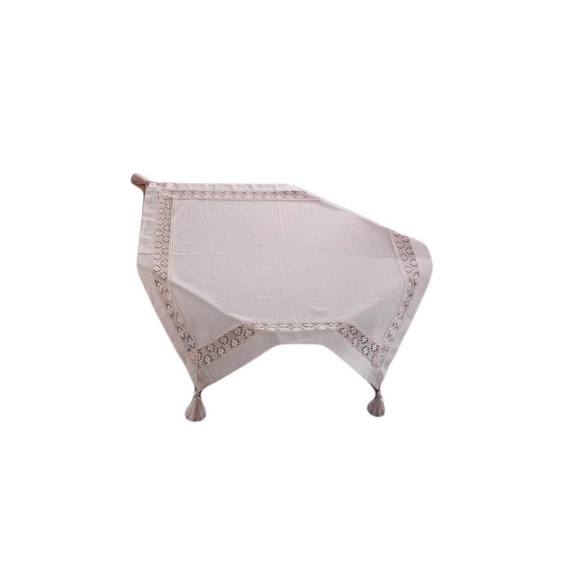 Fata de masa brodata Valentini Bianco, 100% bumbac, 160 cm, model BK002