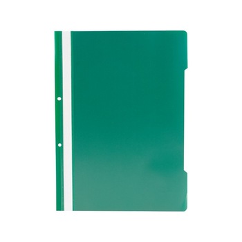 Dosar plastic cu sina si perforatii EXXO pentru documente, verde Dosar plastic cu sina si perforatii EXXO pentru documente, verde