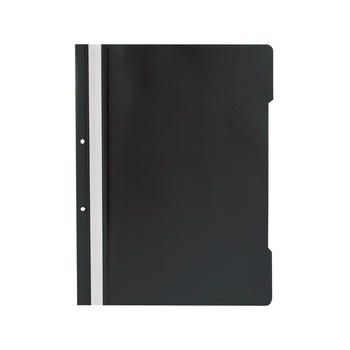 Dosar plastic cu sina si perforatii EXXO pentru documente, negru Dosar plastic cu sina si perforatii EXXO pentru documente, negru