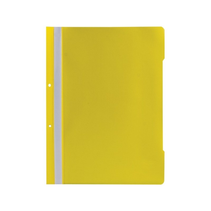 Dosar plastic cu sina si perforatii EXXO pentru documente, galben