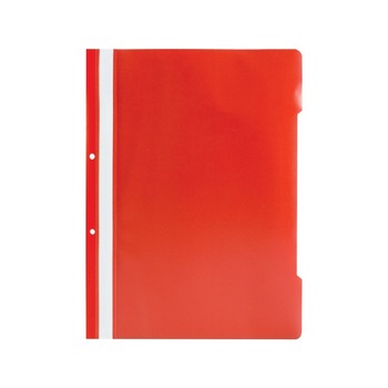 Dosar plastic cu sina si perforatii EXXO pentru documente, rosu Dosar plastic cu sina si perforatii EXXO pentru documente, rosu