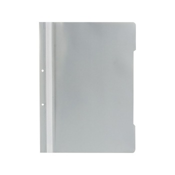 Dosar plastic cu sina si perforatii EXXO pentru documente, gri Dosar plastic cu sina si perforatii EXXO pentru documente, gri