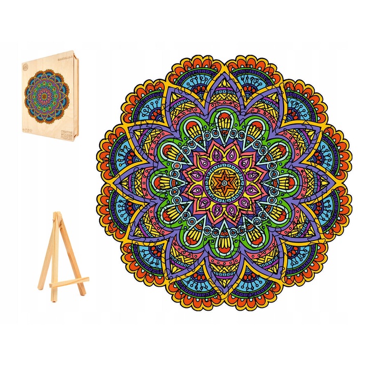 Fa puzzle, mandala, gyerekeknek és felnőtteknek, 248 darab, több színű, sokszínű