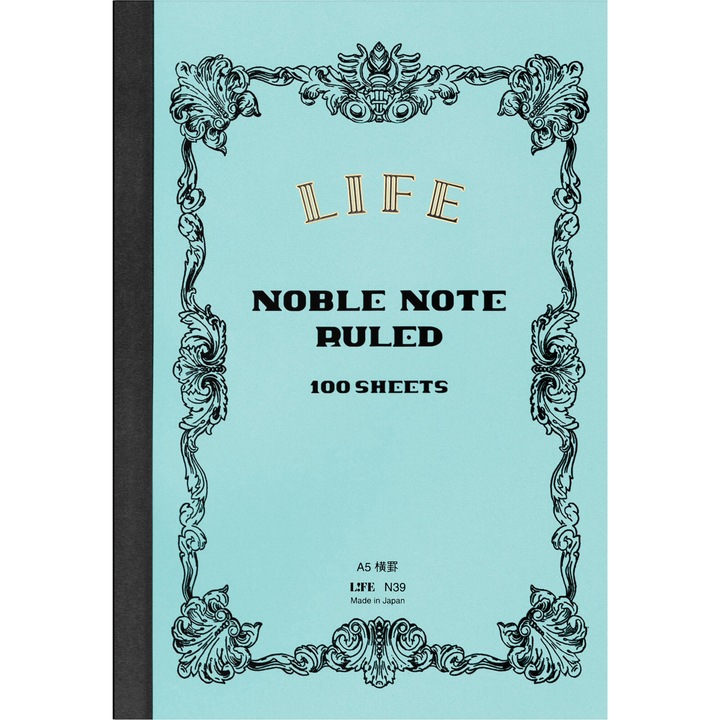 Caiet A5 Life Noble Note Ruled Blue - Ivory Lined 8 mm - 200 pagini, 84.9 g/mp