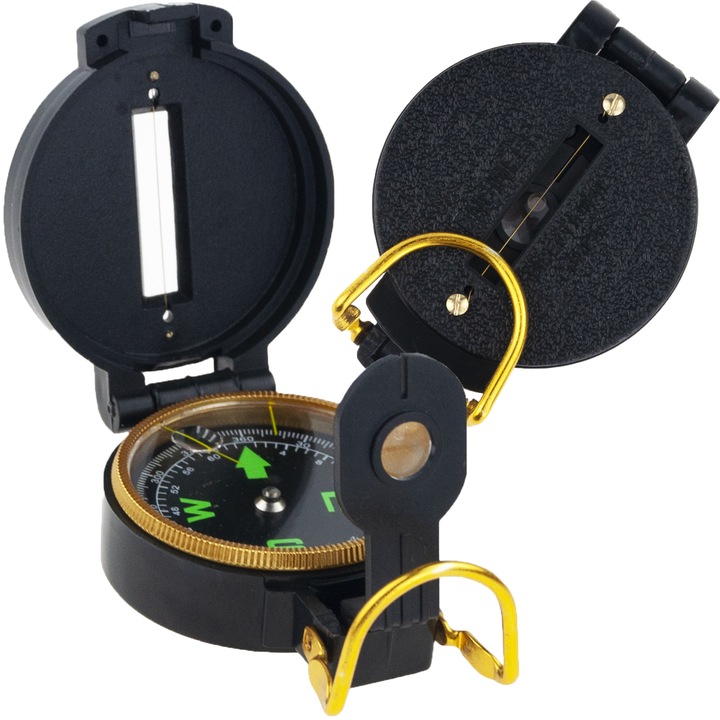 Busola profesionala compacta, 7,6x5,5x2,5cm, negru