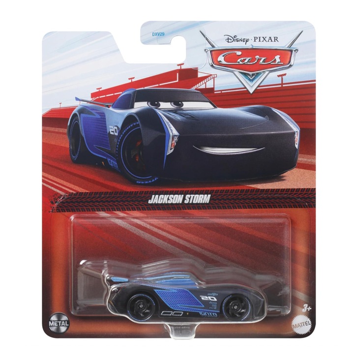 Кола Disney Cars 3, Jakson Storm, 1:55, 2024, метал, син/черен