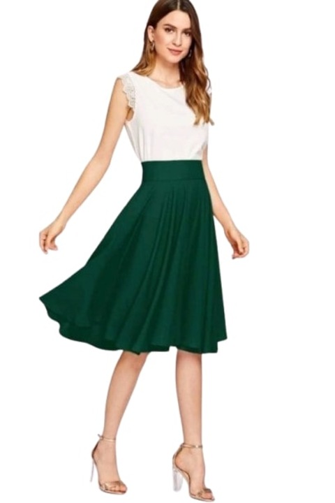 Fusta midi verde, Verde inchis