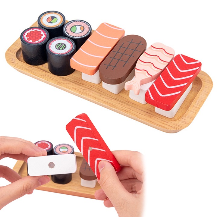 Longziming fa sushi játékkészlet, mágneses kialakítás, környezetbarát, gyerekeknek