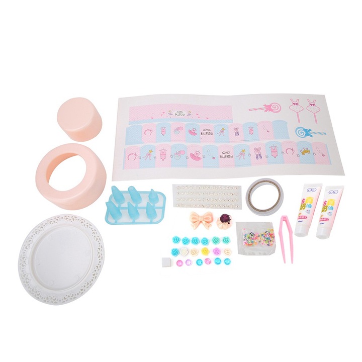 Gyerekjáték torta, longziming, dupla rétegű, élénk színek, 30x20cm