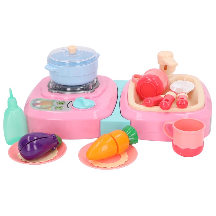 Interaktív konyhai játékkészlet fényekkel és zenével, 3 év feletti gyermekek számára, Longziming