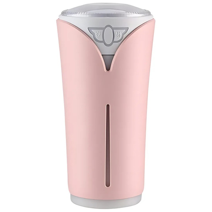 Difuzor aromaterapie, SDEPOT®, cu iluminare multicolora, incarcare USB, perfecta pentru birou si masina, roz