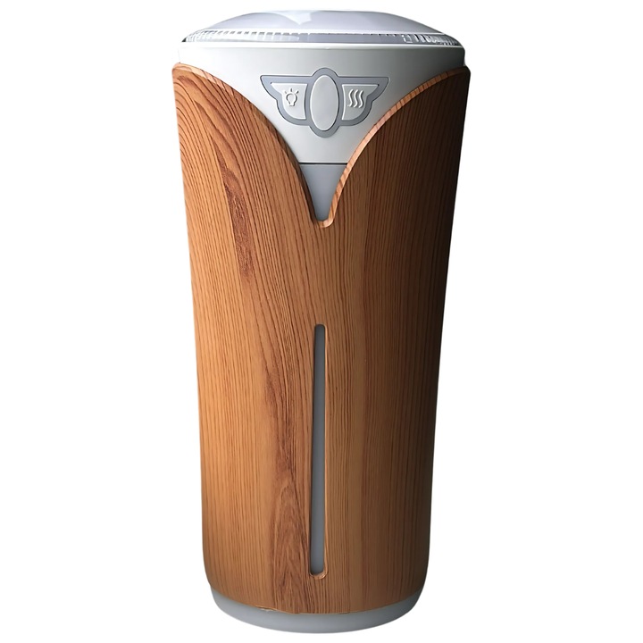 Difuzor aromaterapie, SDEPOT®, cu iluminare multicolora, incarcare USB, perfecta pentru birou si masina, bej