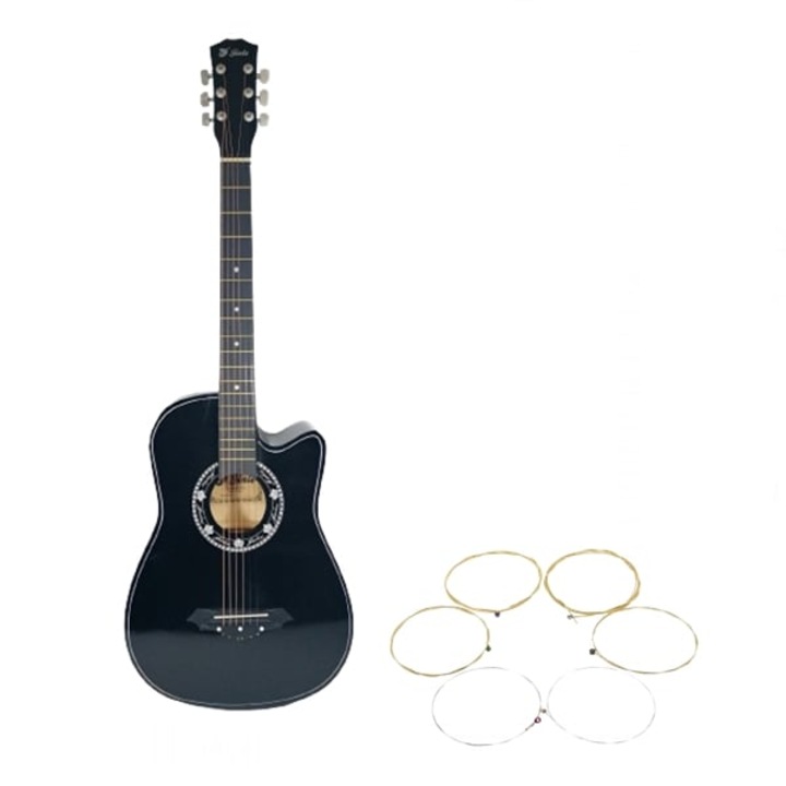 Chitara clasica din lemn DEPOX®, set de corzi incluse, 95 cm, negru