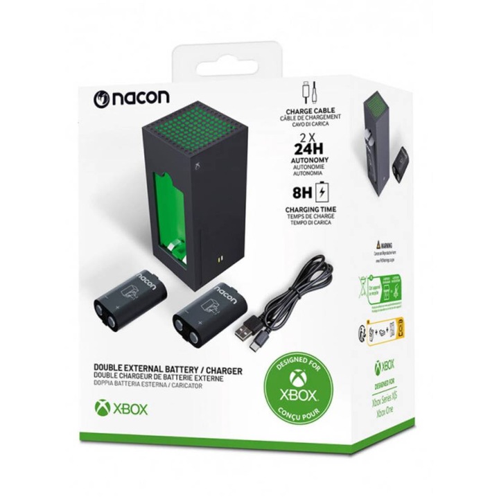 Kit Nacon Play & Charge, Xbox Series X, S, Xbox One, reincarcabil, acumulator