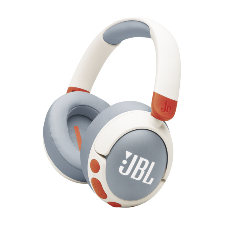 Fejhallgató Over-Ear JBL JR 470NC, vezeték nélküli, Bluetooth, zajszűrős és beépített mikrofonnal, 20/29 órás üzemidő, fehér