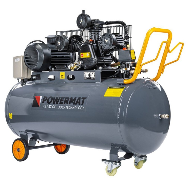 Compresor de aer industrial PM-KO-200T-400V, 3 kW, 200 l, Powermat PM1308