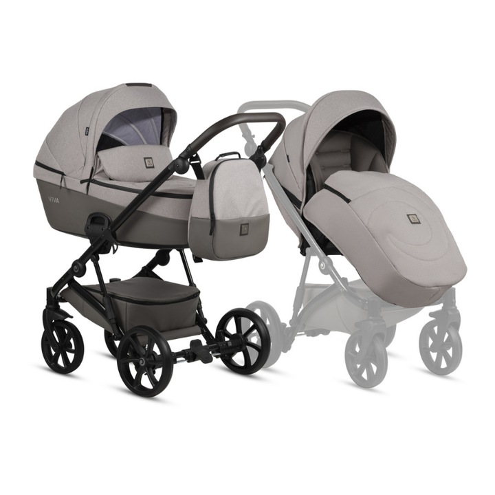 Бебешка количка Tutis VIVA 5+, 2в1, 068 Warm grey
