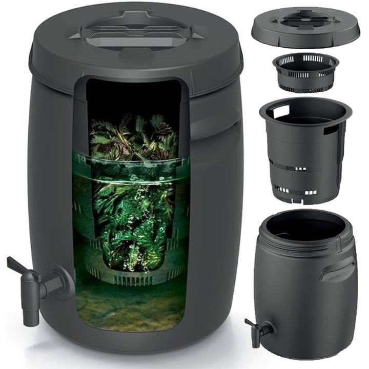 Compostor de gradina, Prosperplast, Plastic, 25 litri, 42.5x29.6cm, negru