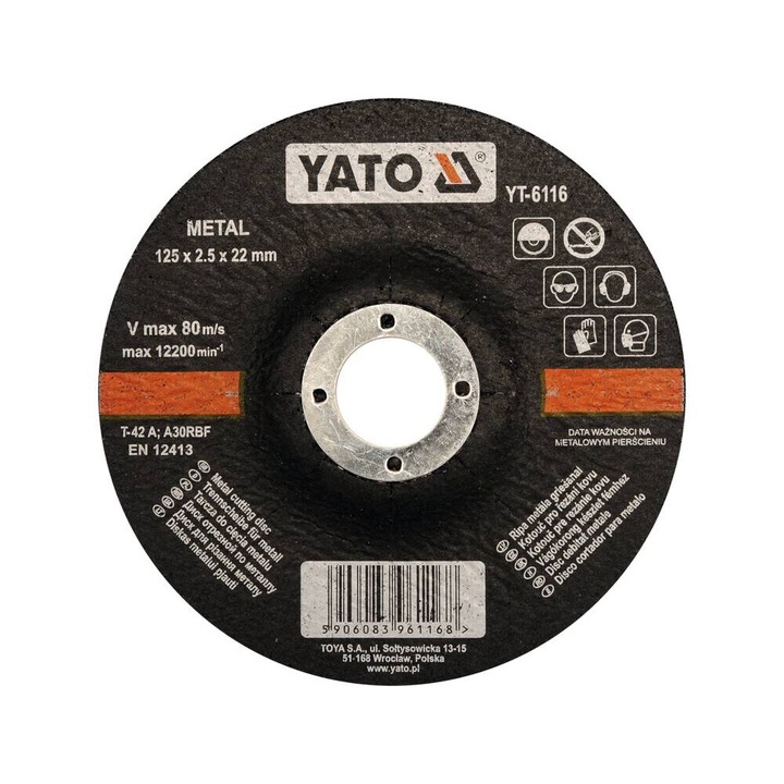 YATO Disc taiat metal, 125x2.5x22 mm