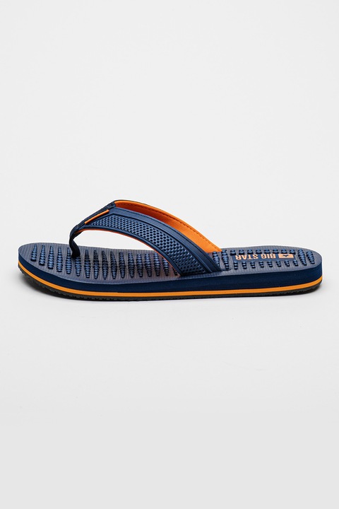 Big Star, Papuci flip-flop texturati, Portocaliu mandarina/Bleumarin
