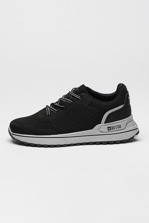 Big Star, Pantofi sport din plasa cu model uni, Negru