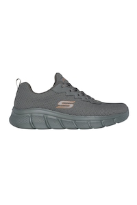 Skechers, Pantofi sport de plasa cu insertii din material sintetic Chill Edge, Gri cenusiu, 41