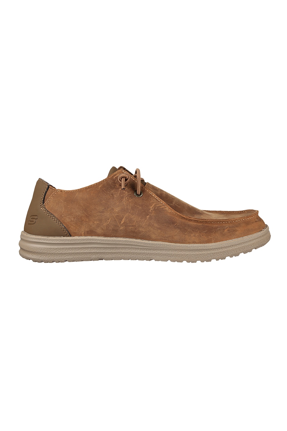 Skechers, Pantofi boat din piele ecologica Melson - Ramilo, Camel, 45