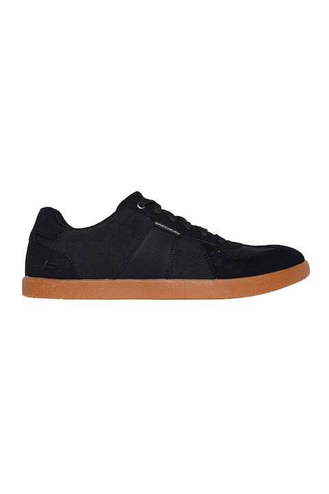 Skechers, Pantofi sport cu garnituri din piele intoarsa Placer - Camilo, Negru
