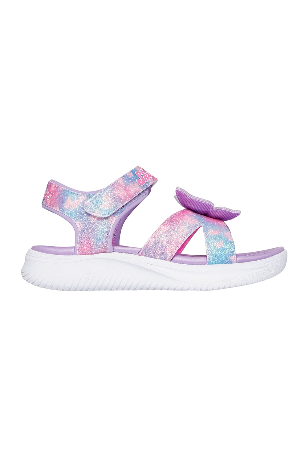 Skechers, Sandale cu velcro Lights-Jumpsters, Albastru lavanda