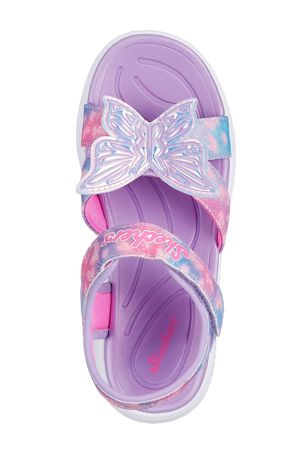 Skechers, Sandale cu velcro Lights-Jumpsters, Albastru lavanda