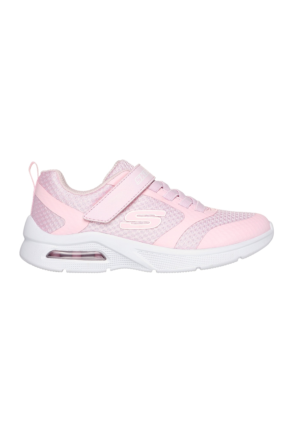 Skechers, Pantofi sport din material textil cu velcro Microspec Max Racer Gal, Roz deschis, 28.5 EU