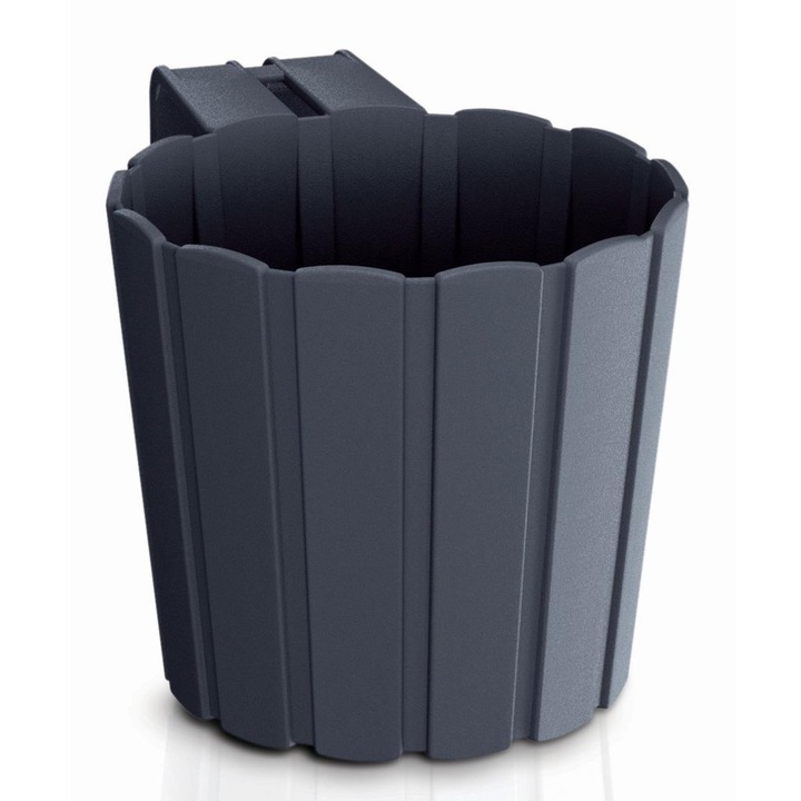 Ghiveci de flori cu suport, Prosperplast, antracit, 14,4x21,2x13cm, 1,4l