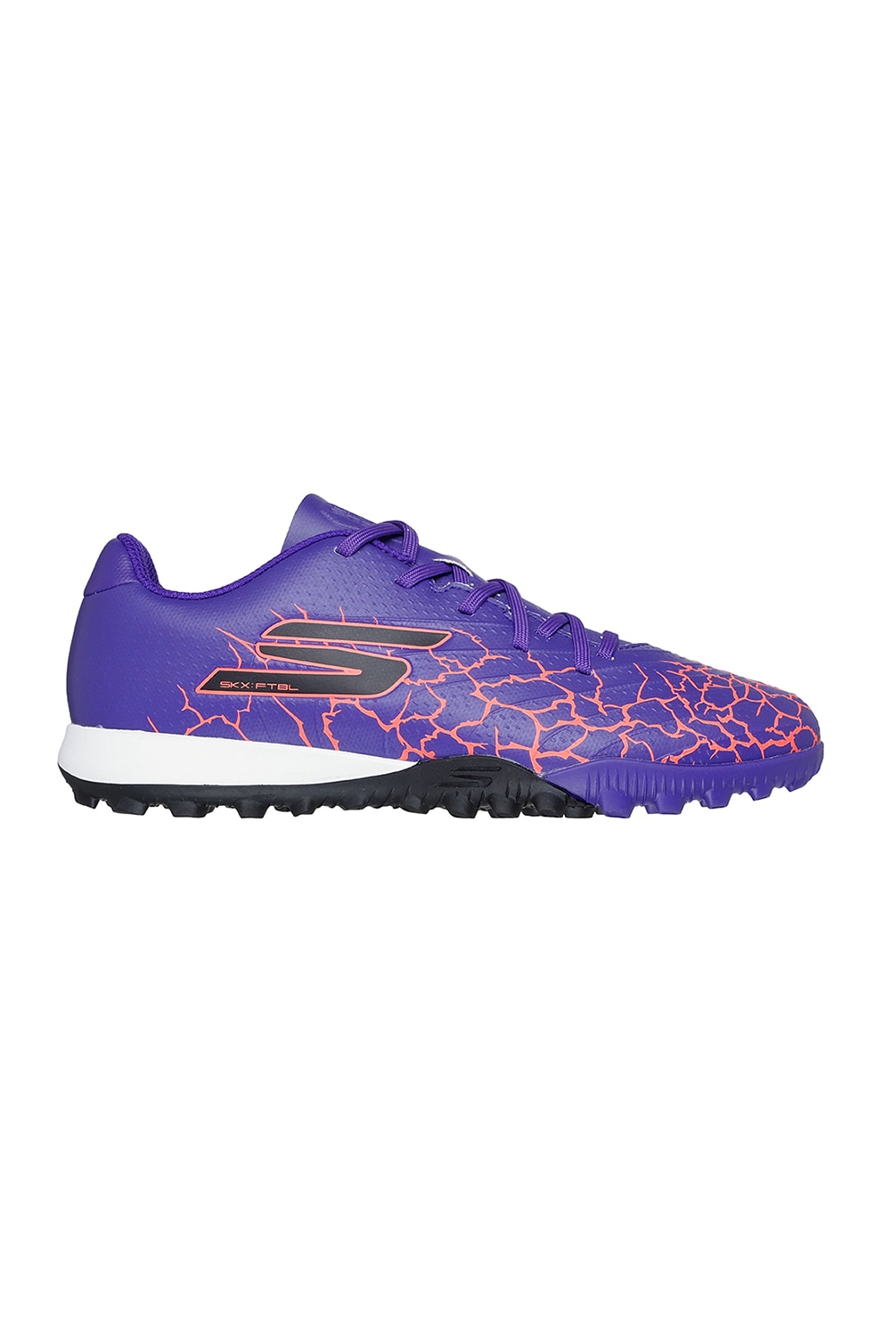 Skechers, Pantofi din piele ecologica, pentru fotbal Skx, Roz, Albastru Violet, 34 EU