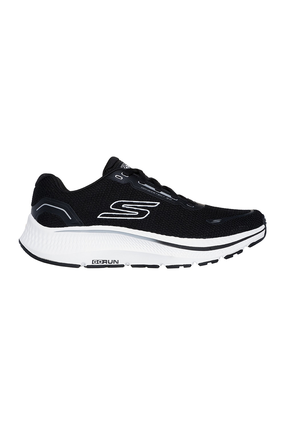 Skechers, Pantofi sport cu sireturi Go Run Consistent, Alb, Negru, 41
