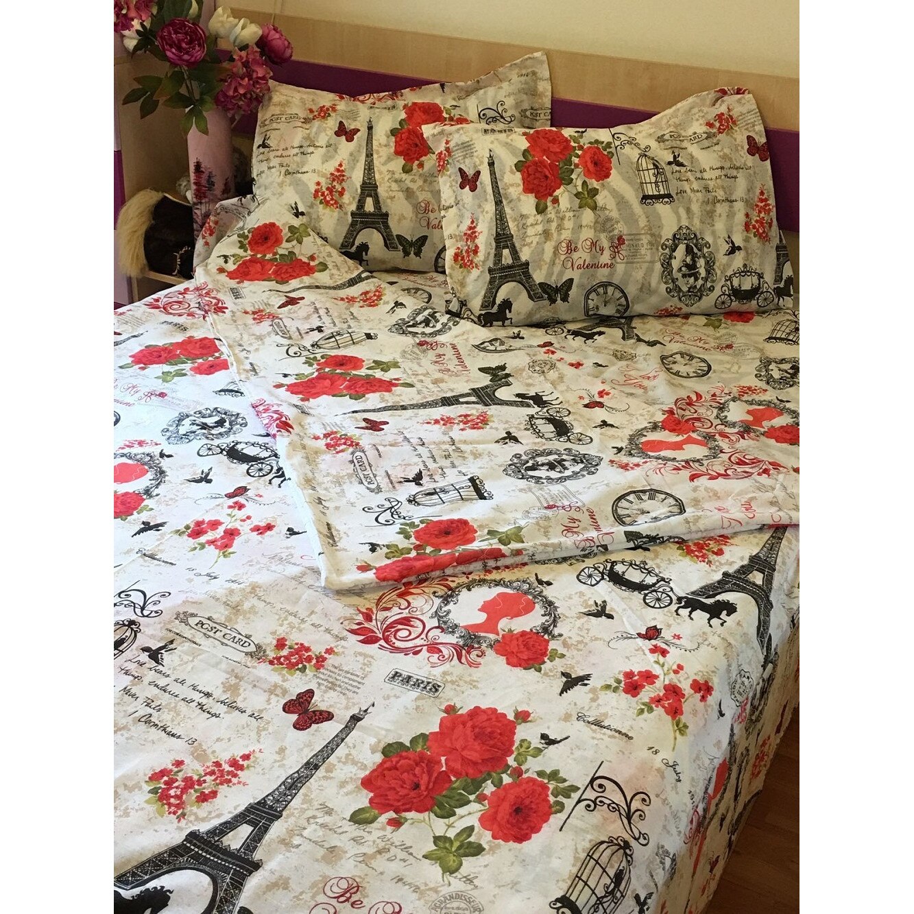Lenjerie single, bumbac 100% patru piese by Liz Line - S410